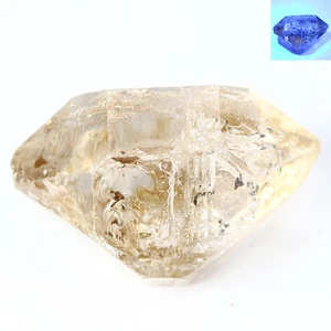 4.05Ct Polished Rough 12.43 x 8.60MM White-UV Orange to UV Blue Petroleum Quartz - Picture 1 of 5