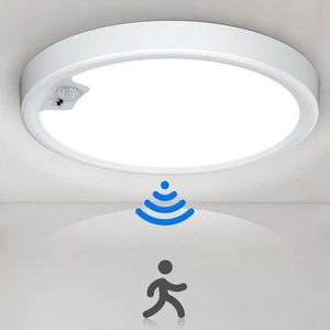 Motion Sensor Ceiling Light Wired, LED Flush Mount Ceiling Light Fixture 18W/160 - Picture 1 of 8