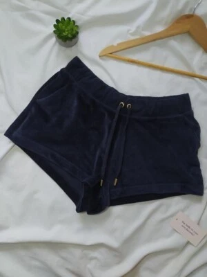 Juicy Couture Sport Womens Shorts Dark blue  Velour Pockets  Size XL - Image 1 of 4