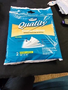 Pacific Quality Bedding Underpads XL 30” x 36" Total of 2 Underpads - Picture 1 of 1