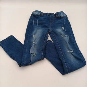 Shein Pants Girls Size 10 Blue Distressed Jeans - Picture 1 of 5