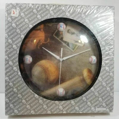 Vintage Baseball Diamond 11 in. Round Analog Wall Clock - NEW - Image 1 of 2