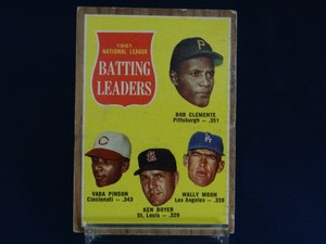 🔥🔥 1962 Topps NL BATTING LEADERS: CLEMENTE PINSON BOYER MOON #52 🔥🔥
