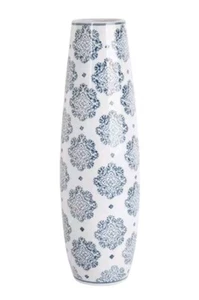 Home Essentials Flower Vase for Dry Flowers Blue Pad Print 15", Stoneware - Picture 1 of 6