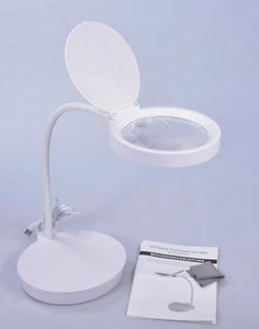 Tischlupe LED 13-fache Vergrößerung Lupenleuchte Lupe 360° drehbar Standlupe - Picture 1 of 7