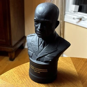 Vtg Pres. Dwight D. Eisenhower 1970 Wedgwood Basalt Bust Collectible Vintage - Picture 1 of 18