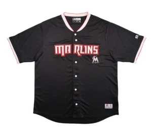 Vintage True Fan Florida MARLINS Miami XL MLB Baseball Jersey Embroidered Black - Picture 1 of 11