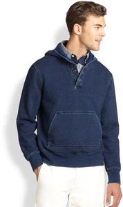 Neu mit Etikett Jack Spade Blue Dean indigofarbenes Kapuzenpullover marineblau Medium 198 $ - Bild 1 von 12