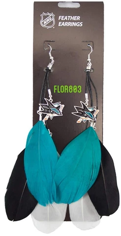 NHL San Jose Sharks Feather Earrings Cover
