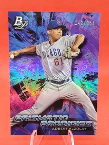 2017 BOWMAN PLATINUM ADBERT ALZOLAY PRISMATIC PRODIGIES PURPLE SP /250