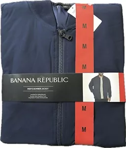 Chaqueta Bomber Banana Republic Hombre Talla M, Color Azul Aislante Repelente al Agua - Imagen 1 de 4