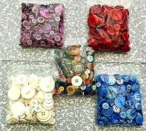 ART & CRAFT Buttons. RED BLUE WHITE PURPLE ASORTED # LARGE 100g BAGS. 70% SALE - Picture 1 of 18