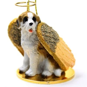 Saint Bernard Ornament Angel Figurine Hand Painted Rough - Picture 1 of 1
