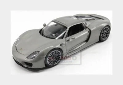 1:18 WELLY Porsche 918 Spider Hard-Top Closed 2015 Grey Met WE18051HGY - Immagine 1 di 2