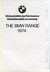BMW 1602 2002 + Turbo 520 525 2500 3.0Si/CSi 3.3L UK Prices & Options 1974 - Picture 1 of 1