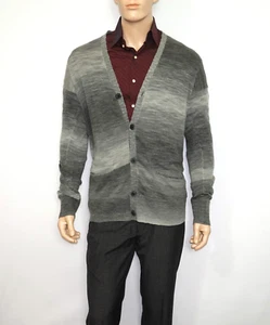 John Varvatos COLLECTION Lightweight Cardigan in GRAY Size Large - Picture 1 of 8