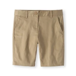Wonder Nation Bermuda Shorts Girls Size 7 Khaki School Uniform Stretch Twill H4 - Picture 1 of 4