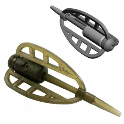 5 -10 Durchlauf Futterkörbe + Tail Rubber METHOD FEEDER Life-ORANGE In-Line Blei