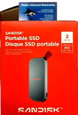 SanDisk - 2TB External USB 3.2 Gen 2 Type C Portable SSD UP TO 800MB/S FREE S&H - Image 1 of 3