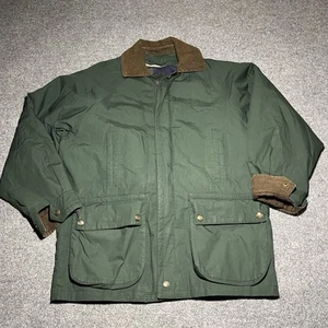 Vtg Gant Jacket Mens Medium Field Barn Coat Corduroy Collar Parka Green Lined - Picture 1 of 11
