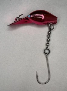 Luhr Jensen Hot Shot 35 Fishing Lure Pink Chrome With Blue Eyes - Picture 1 of 5