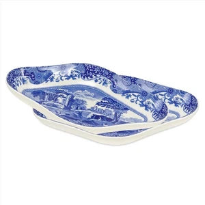 Blue Italian Pickle Dishes, Set of 2-8.5-Inch Porcelain Appetizer Trays with ... - Picture 1 of 1