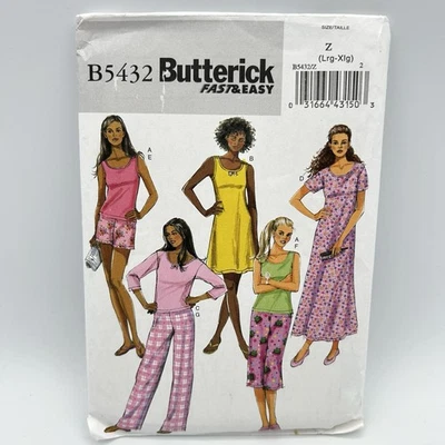 Butterick Sewing Pattern 5432 Misses Miss Tops Gowns Shorts Pants 16-18 UC - Image 1 of 4
