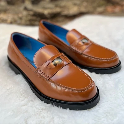 NUEVO Zapatos Mocasines Planos Talla 39.5 Free People Liv Cuero Marrón Foto 1 de 4