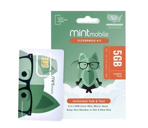 Carte SIM mobile prépayée 3 mois comme neuve avec 5 Go de DONNÉES, appels, service téléphonique texte - Photo 1 sur 1