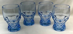 4 Cambridge Georgian Honeycomb Moonlight Light Blue 14 Oz Flat Tumblers 5 1/8" - Picture 1 of 8