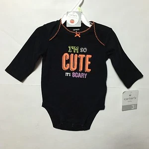 Carters Halloween Bodysuit Girls Infants 3mos "I'm So Cute It's Scary" (1658) - Picture 1 of 1