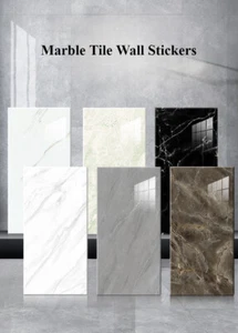 10pcs Self-Adhesive Tile Marble PVC Cladding Wall Panels for Kitchen Bathroom - Picture 1 of 14