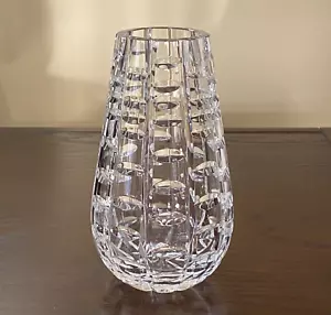 Waterford of Ireland 7" Kristall Blumenvase vertikale & horizontale Schliffe ~ signiert - Bild 1 von 18