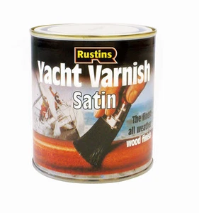 RUSTINS 1L YACHT VARNISH SATIN FOR WOOD TIMBER DOOR WINDOW FRAME CLADDING 1LTR - Picture 1 of 1