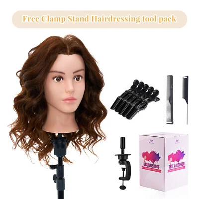 NEVERLAND BEAUTY & HEALTHY Training Head 100% Real Hair Cosmetology Hairdressing Mannequin Manikin Doll