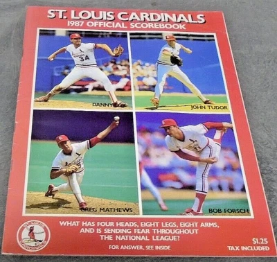 1987 ST LOUIS CARDINALS VS MONTREAL EXPOS MLB BASEBALL PROGRAM RARE BUSCH STADIU - Image 1 of 4