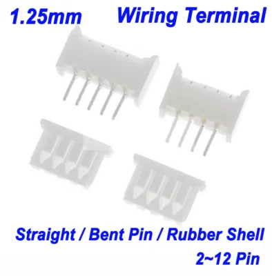 Bent/Straight Pin Shell Socket Plug Wire Terminal Connector 1.25mm Pitch 2~12Pin - Image 1 of 4