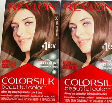 Set of 2 Revlon Colorsilk Hair Dye Color Ammonia Free Color: #33 Dark Soft Brown