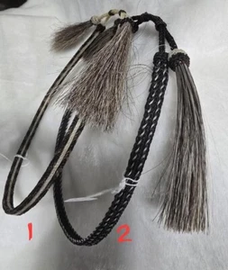 Horsehair Hat Band w/ TWO TASSELS - 3 STRANDS (HB-3 2T) - GRAY Tassels - Picture 1 of 1