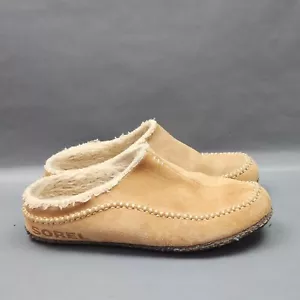Sorel Falcon Ridge II Slippers Mens 10 Brown Suede Wool Sheepskin Slip On Mules - Picture 1 of 11
