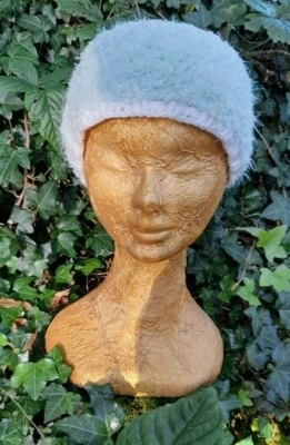 Very soft pale blue head band, hair band,  hippy, boho - Image 1 of 4