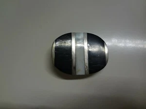 buckel Black Onxy, Mother of Pearl & stips of steel - Picture 1 of 8