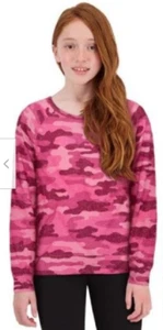 Lucky Brand Girls Long Sleeve Tee Knit Top Camo Sweatshirt Pink Camo Sz-L NWOT - Picture 1 of 5