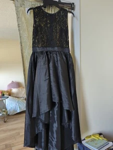 Sleeveless Lace And Satin High Low Long Dress M - Picture 1 of 4