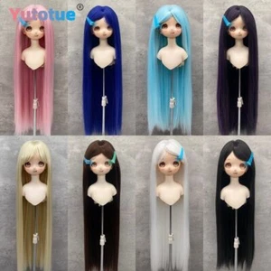 Pelucas largas de muñeca Yutotue con flequillo para pelucas de pelo de muñeca BJD juguete hágalo usted mismo - Imagen 1 de 52