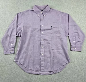 Camisa Ralph Lauren Para Hombre 17.5 32/33 Púrpura Abotonada Manga Larga Poni Calce Clásico - Imagen 1 de 14