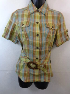 Lafayette 148 New York Blouse Women's 2 Short 100% Linen Sleeve Button Down - Image 1 of 4