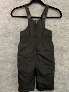 Faded Glory Kids Black Ski Bibs Snow Pants Overalls Size 2T Toddler - Picture 1 of 12