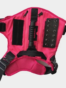 Imbracatura Gilet Tattico per Cani No Pull Clip Rosa Grande Regolabile Attacco a Punta - Foto 1 di 7