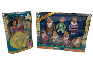 Vintage Snow White Doll & the Seven Dwarfs Gift Set Mattel 1992 Complete In Box - Picture 1 of 15